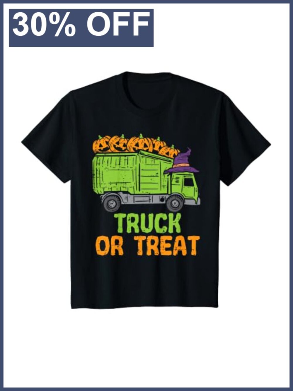 Kids Garbage Truck Pumpkins Halloween Tee